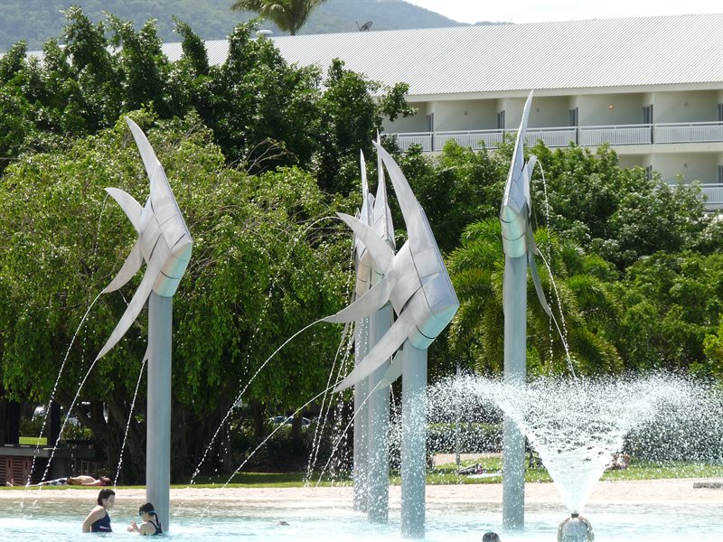 Fish fountains at Cairns Lagoon