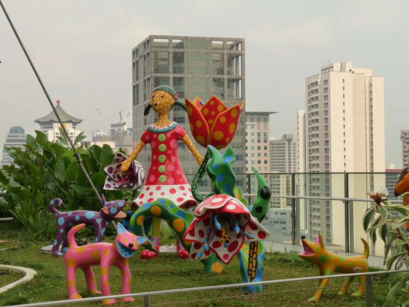 Playground on the roof garden at the Orchard Shopping Centre