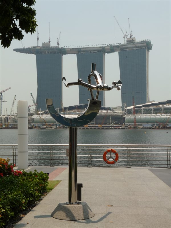 The future Marina Bay Sands resort under construction