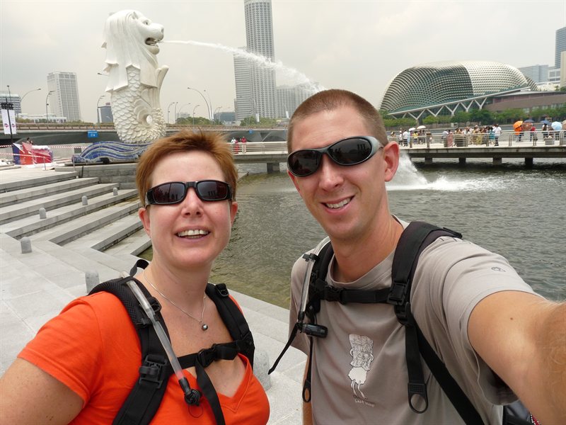 Us with the Merlion