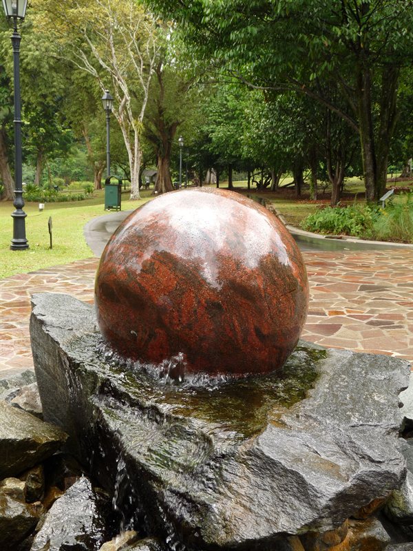 Swiss granite fountain at the botanic gardens