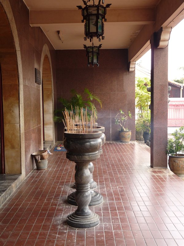 Incense burning at temple in Melaka