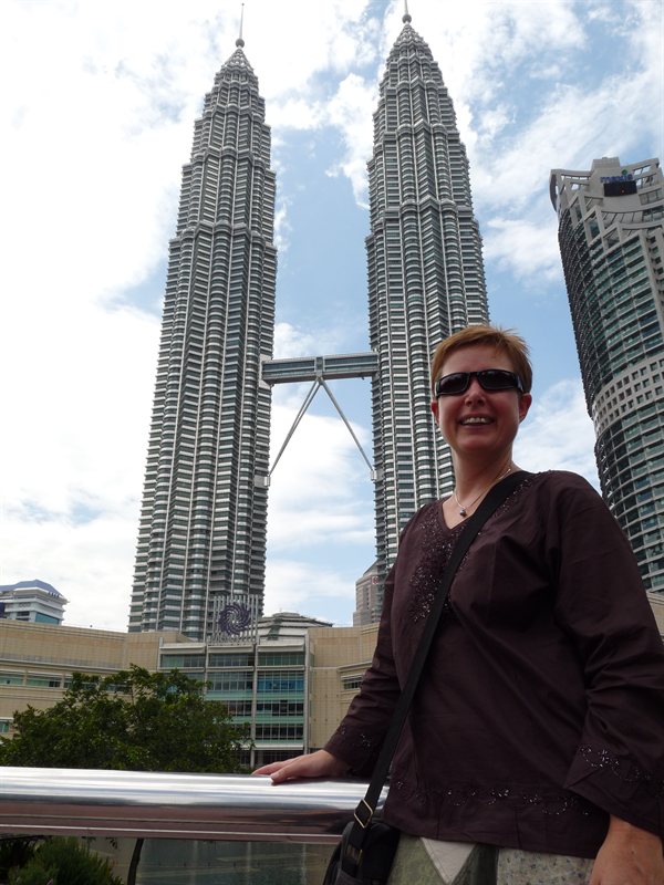 Claire at the Petronas Towers