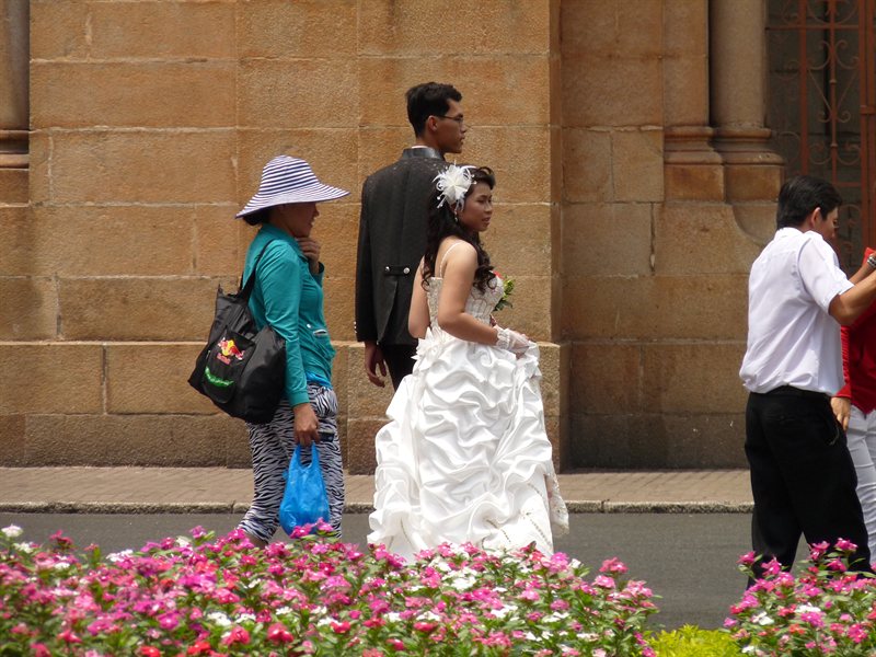 Bride at Notre Dame Cathedral