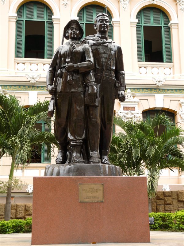 Communist statue outside the main post office in Ho Chi Minh
