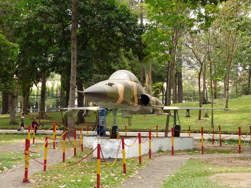 Fighter jet at the Reunification Palace in HCMC