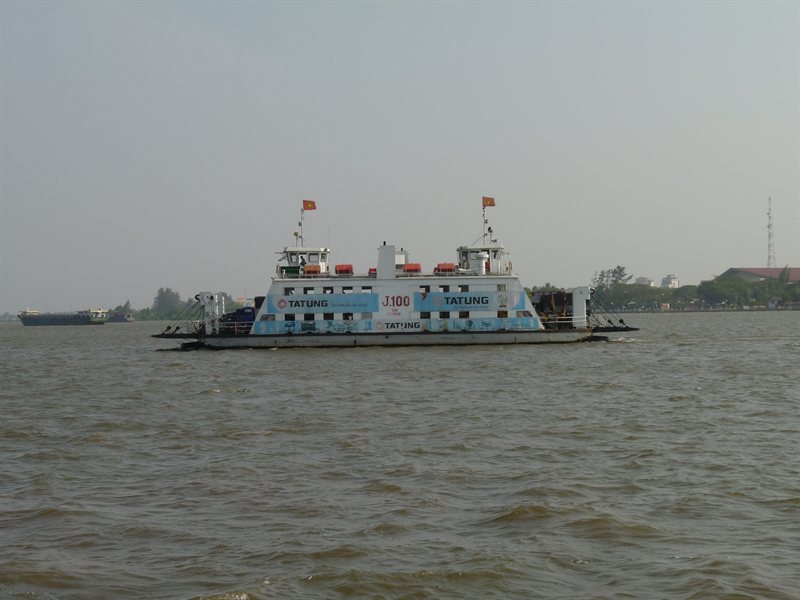 Ferry crossing the Mekong