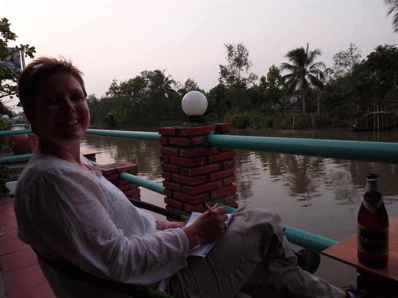 Claire at our homestay in Can Tho