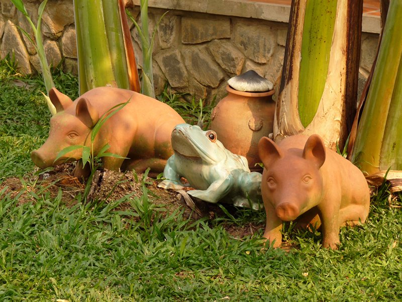 Terracota pigs at the Mekong Delta services