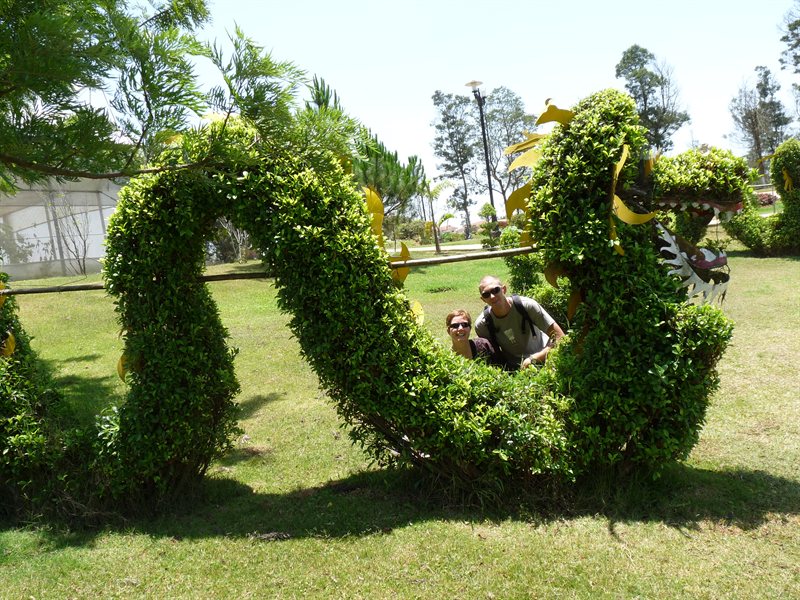 Us with a dragon at Dalat Flower Gardens