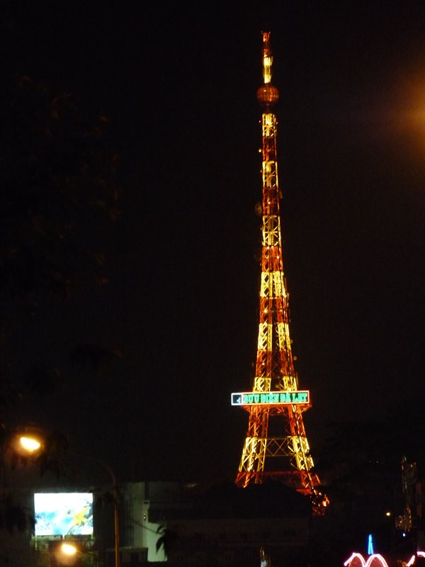 Tower lit up in Dalat