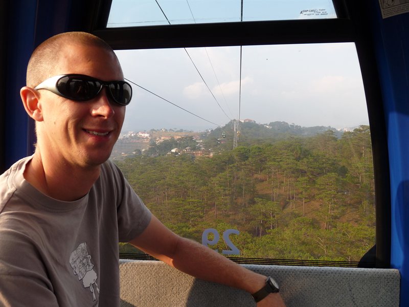 Ed on the cable car