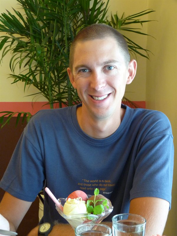 Ed with his Fanny's ice cream creation