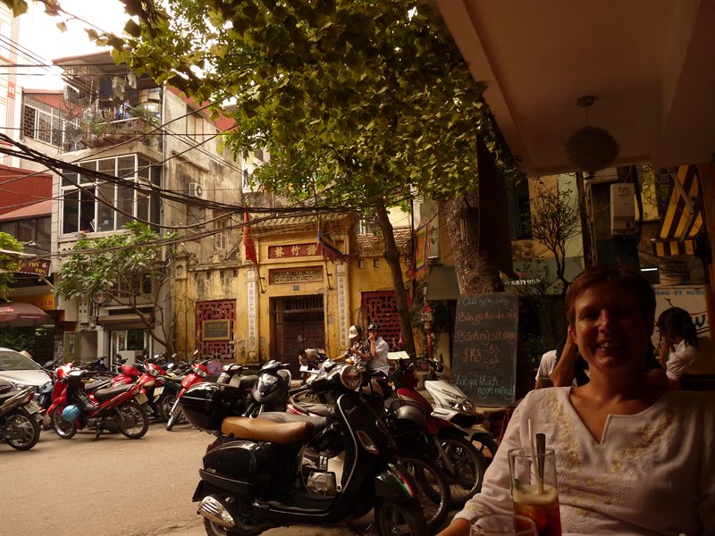 Claire in the Old Quarter around our hotel