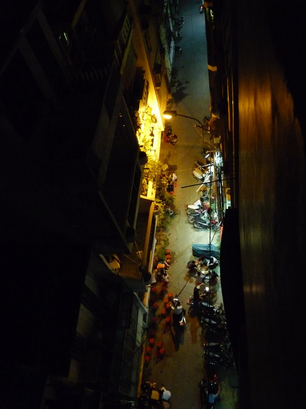 View from our balcony at night