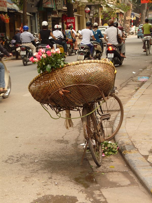 Flower seller's bike