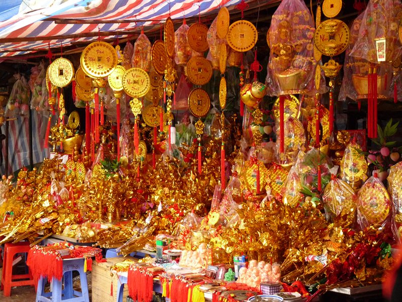 Stalls selling temple wares