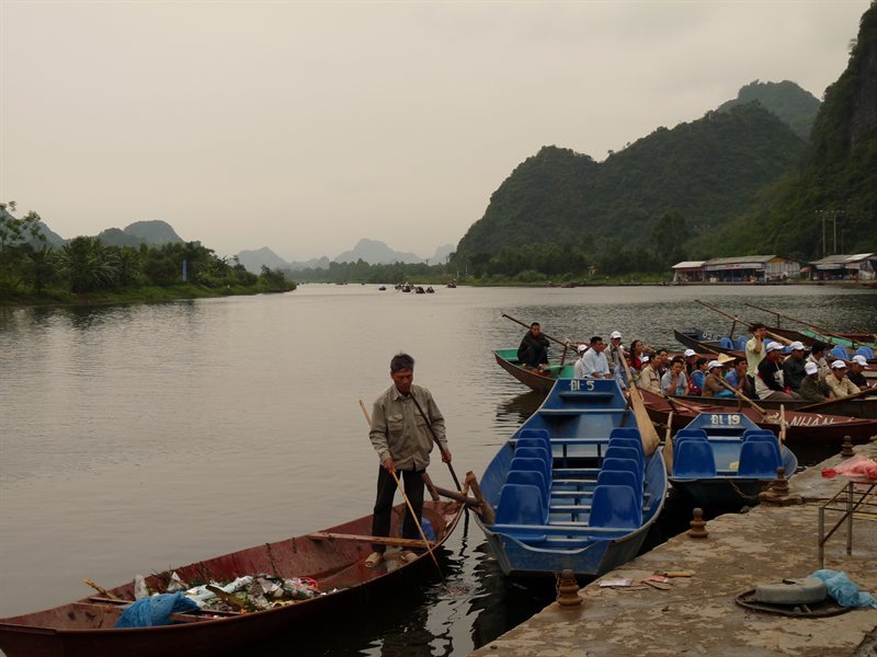 Looking back up the river from the Perfume Pagoda