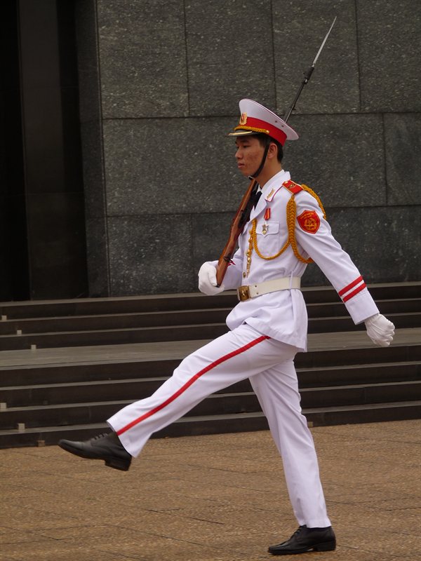 Changing of the guard at Ho Chi Minh Mausoleum