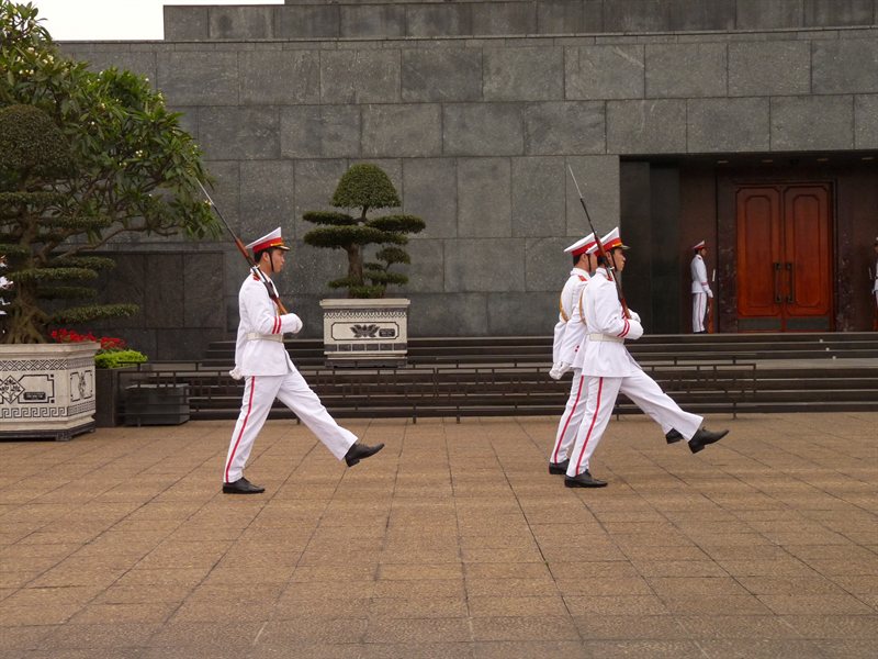 Changing of the guard at Ho Chi Minh Mausoleum