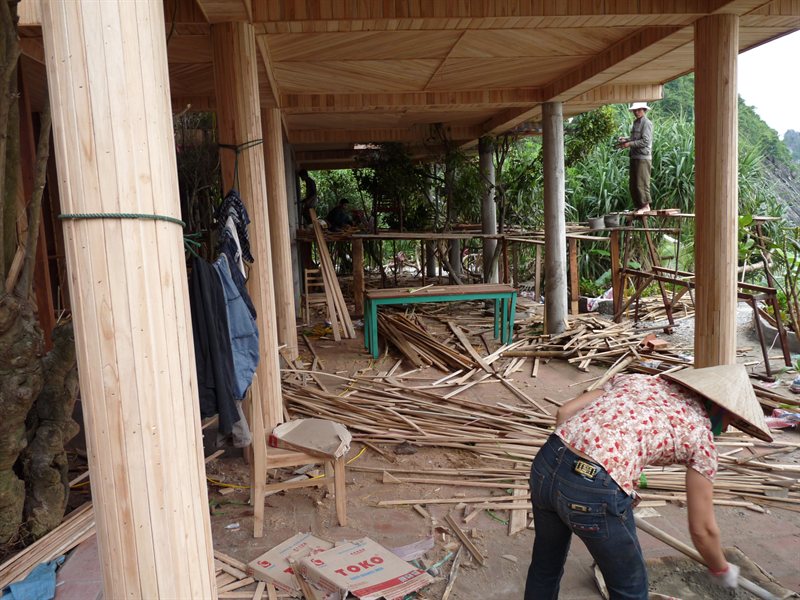 Construction work at Monkey Island Resort