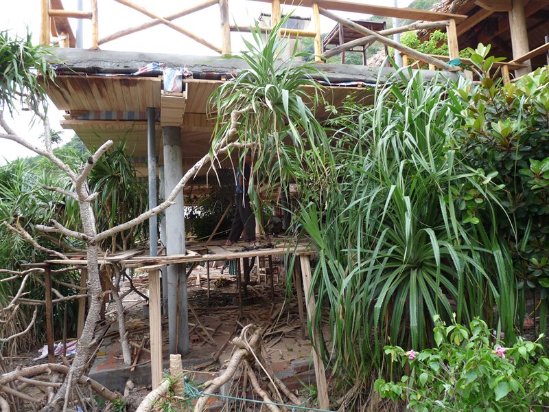 Construction work at Monkey Island Resort