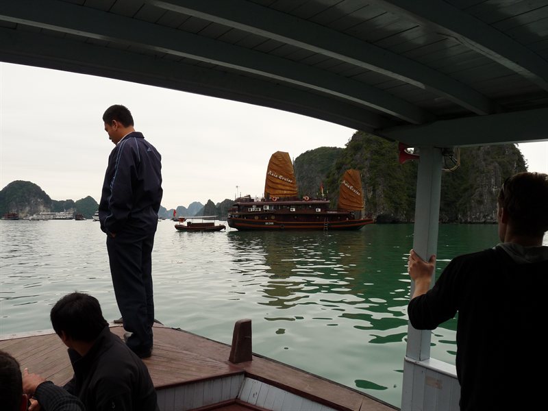 Transferring back to our boat in Ha Long Bay