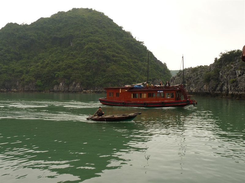 Floating village near Cat Ba