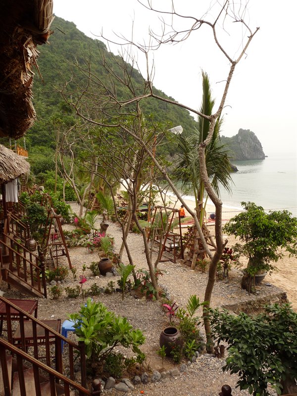 View from our beach bungalow on Monkey Island Resort