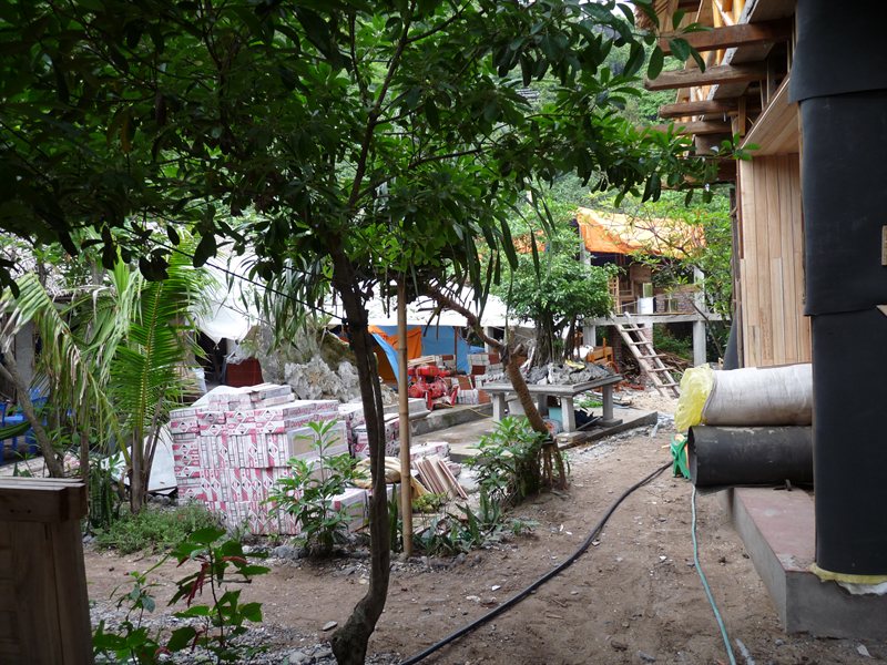 Construction work at Monkey Island Resort