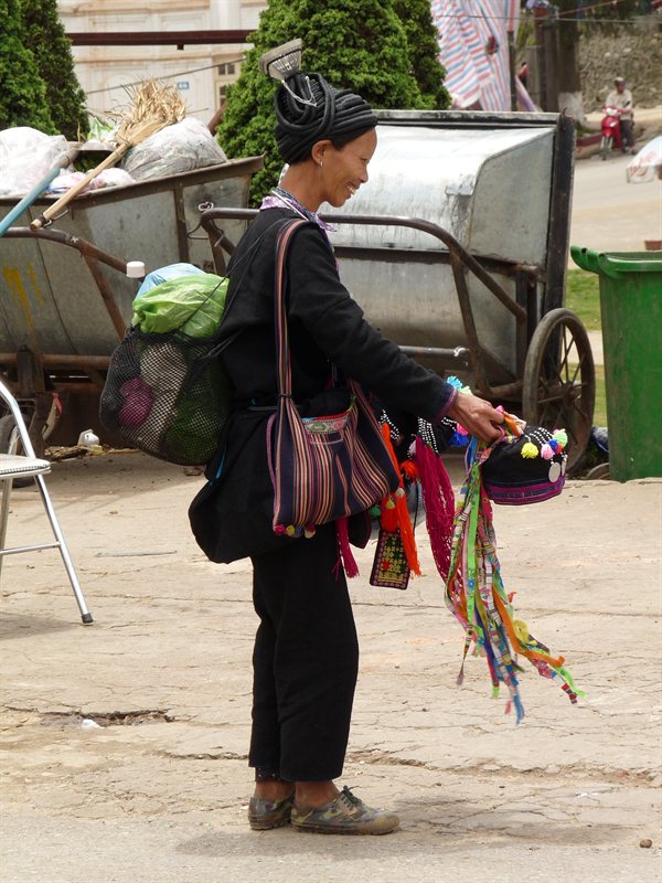Local tribeswoman selling her wares