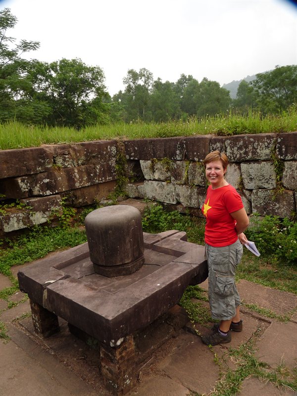 Claire in the main temple at My Son