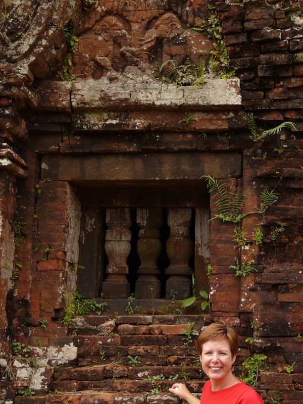 Claire at My Son with elephant carvings