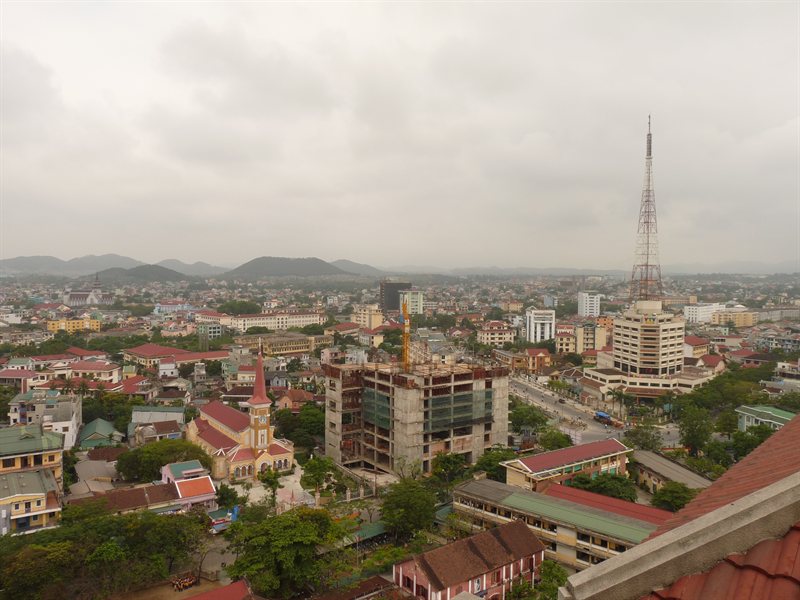 View over Hue from the top of the Imperial Hotel