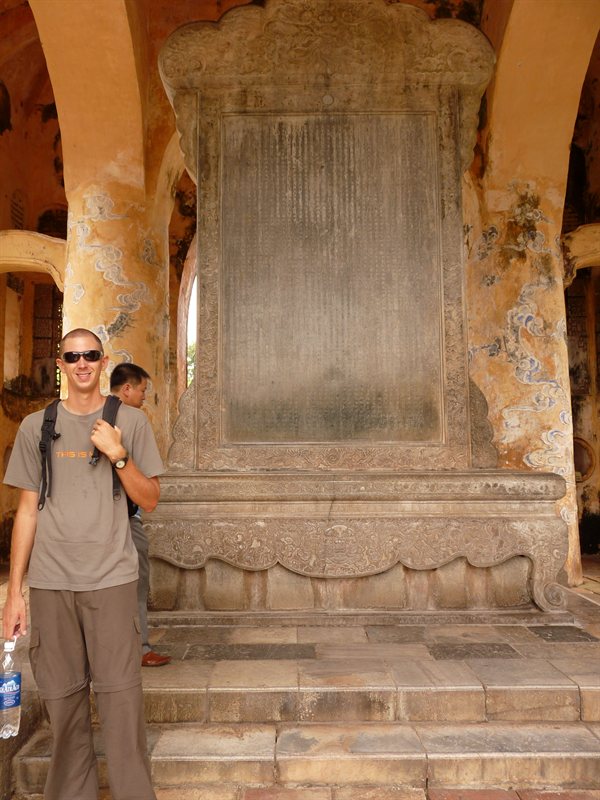 Ed by the stele in the Tomb of Tu Duc