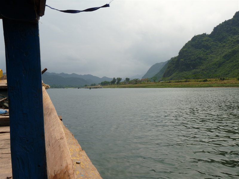 View from our boat as we made our way to the Phong Nha cave