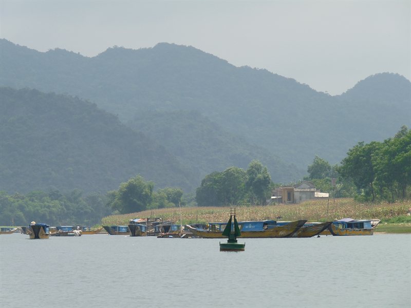 View from our boat as we made our way to the Phong Nha cave