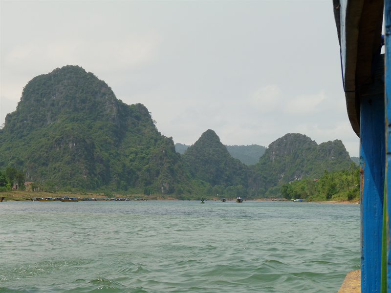 View from our boat as we made our way to the Phong Nha cave