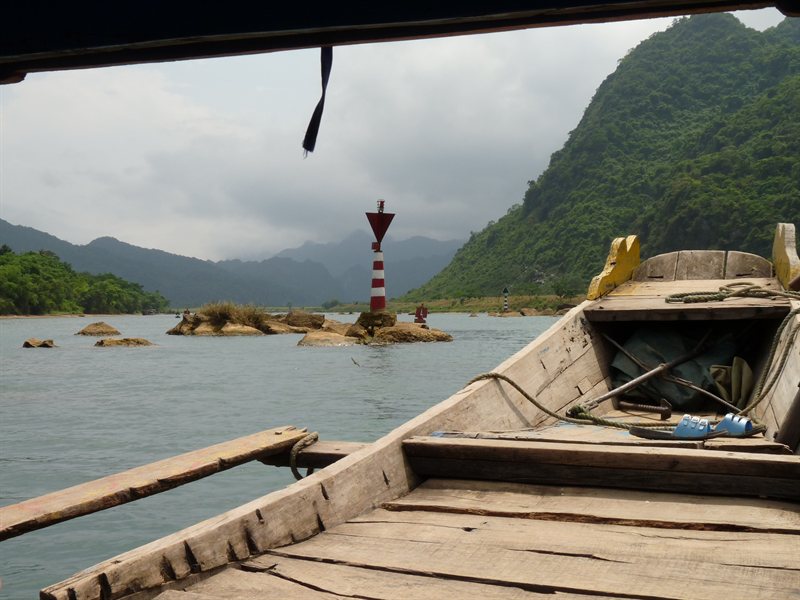View from our boat as we made our way to the Phong Nha cave