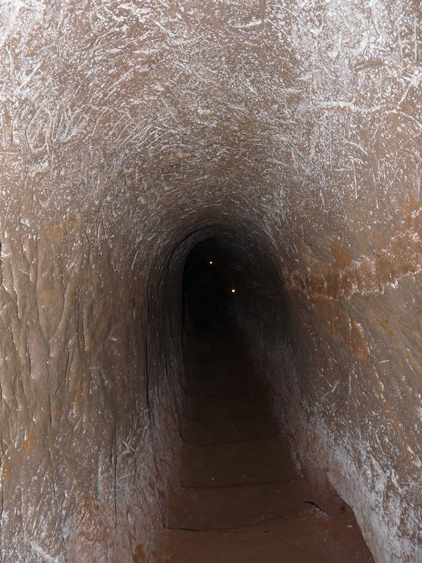 Descending to the lowest level in the Vinh Moc tunnels