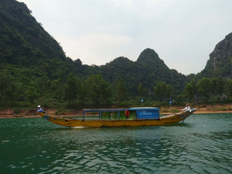 View from our boat as we made our way to the Phong Nha cave