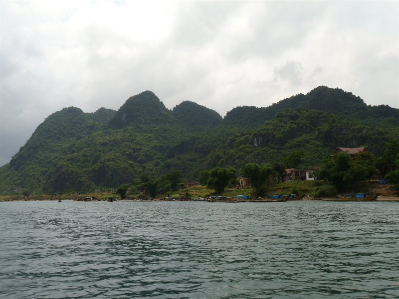 View from our boat as we made our way to the Phong Nha cave