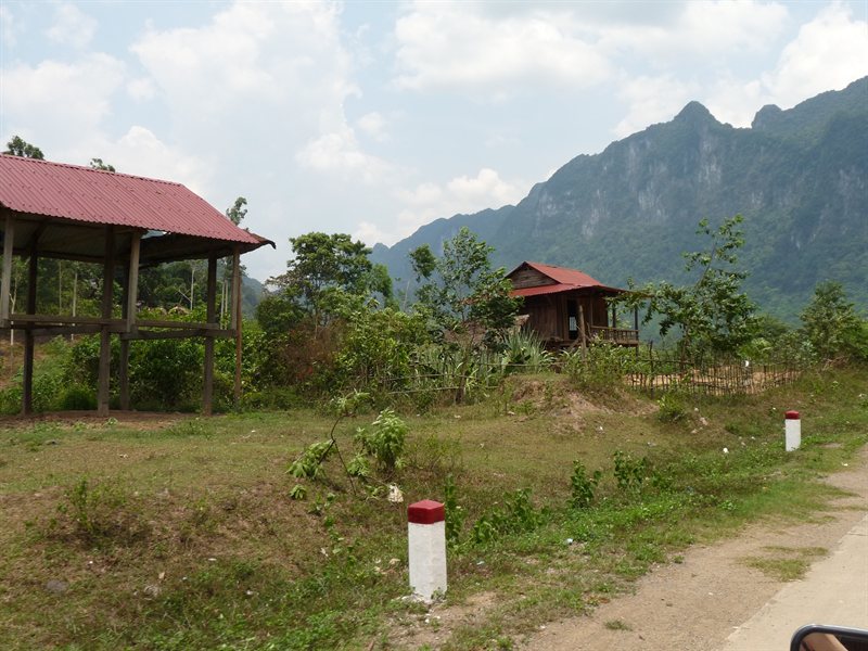 Local houses on the Ho Chi Minh Trail