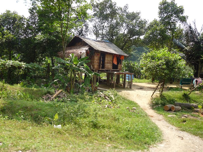 Local houses on the Ho Chi Minh Trail