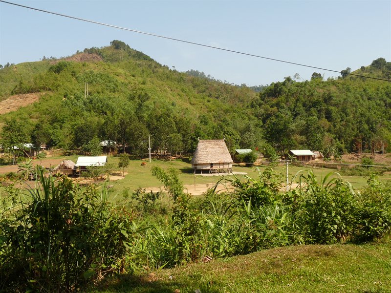 Minority village on the mountain road to Da Nang