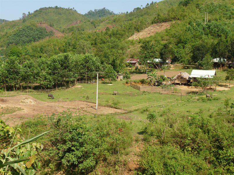 Minority village on the mountain road to Da Nang