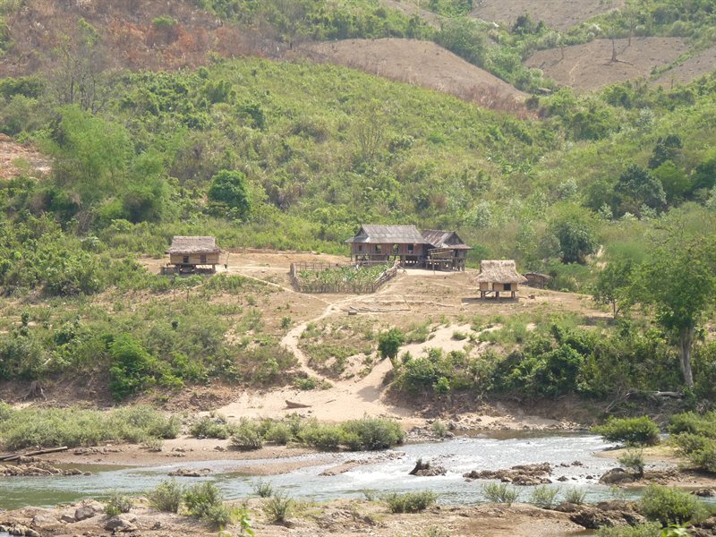 Minority village besides the Ho Chi Minh Trail