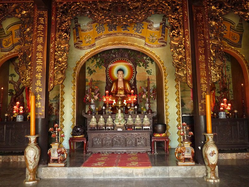 Altar in the temple at Marble Mountain