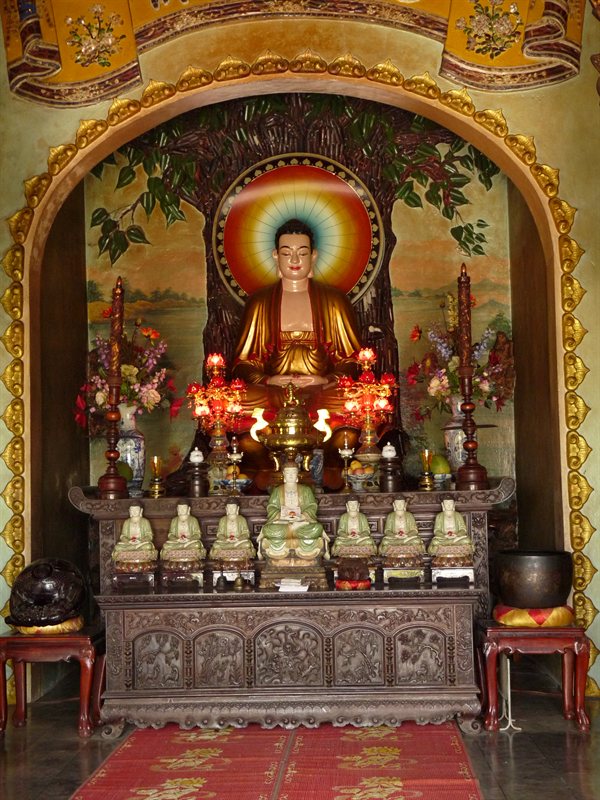 Altar in the temple at Marble Mountain