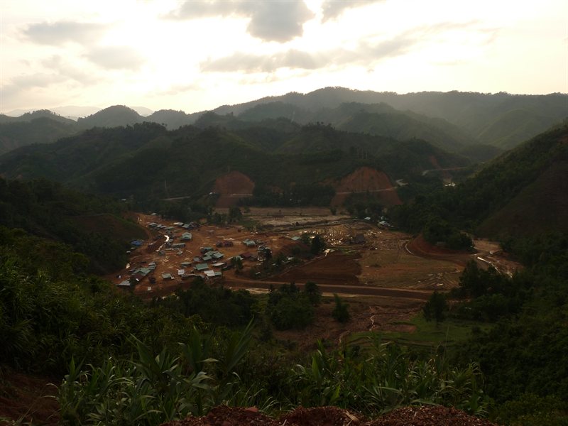 Overlooking a minority village on the Ho Chi Minh Trail